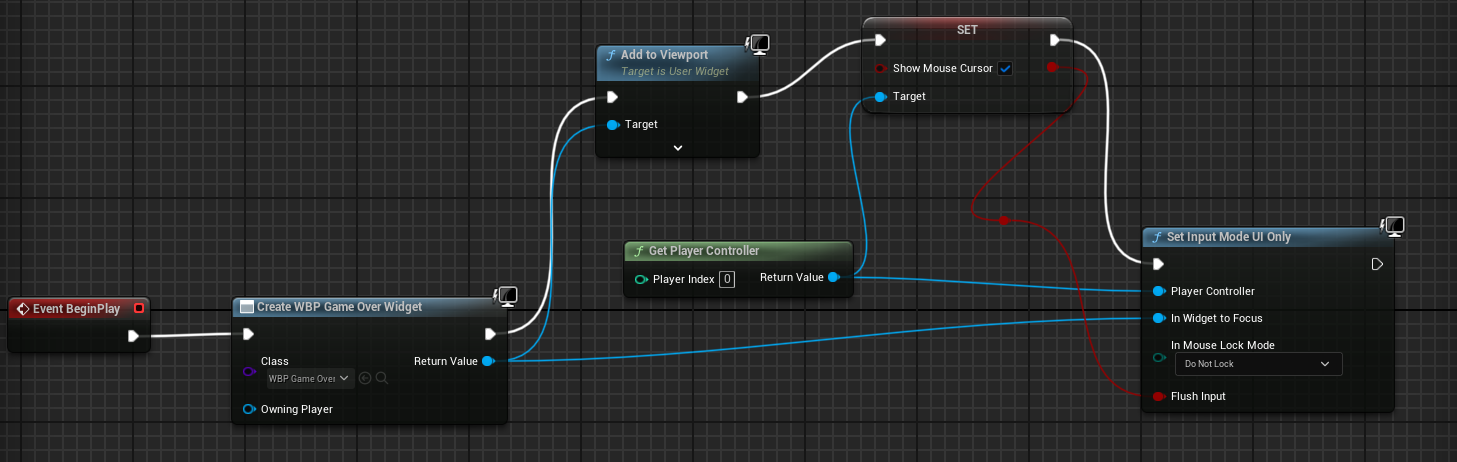 Game over blueprint